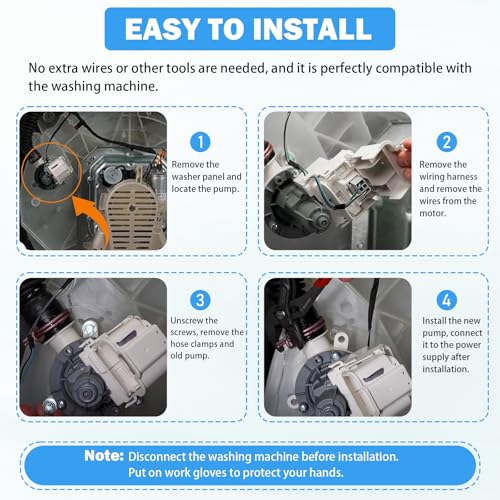 Upgraded W11399437 W11259498 Washer Drain Pump Assembly