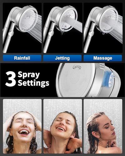 Filtered Shower Head for Hard Water with Stop