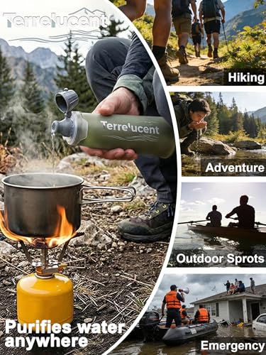 Collapsible Water Filter Bottle with Carabiner
