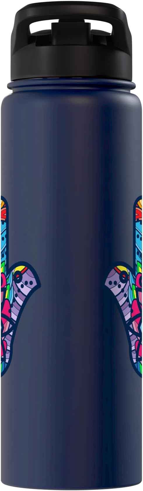 Colorful Nazar Amulet Hamsa Symbol Blue Evil Eye Ornament Stainless Steel Insulated Water Bottle