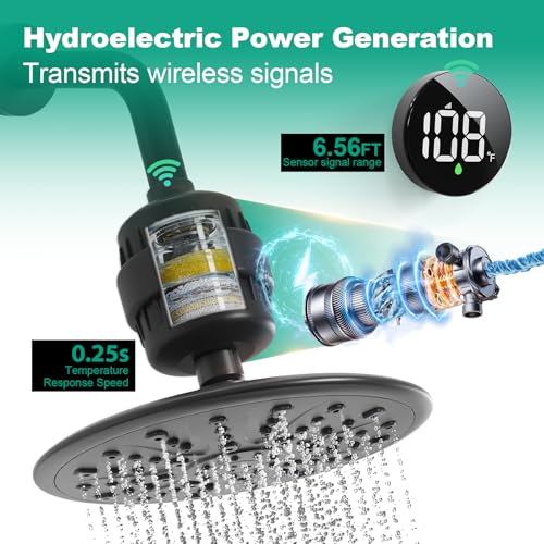 Tem8 Shower Filter Fixture with Temperature Display