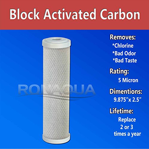 4 Block Activated Carbon 5 Micron Water Filters WELL (4 Count)