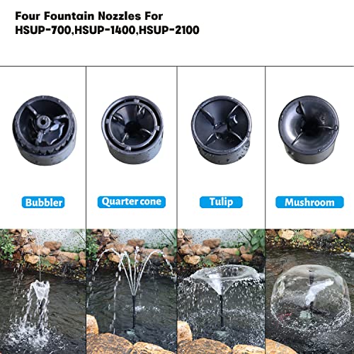 HSUP-1400F) Submersible Water Pump With Fountain Jets - Pond Pump - Submersible Pump - Water Fountain Pump - Aquarium Pump