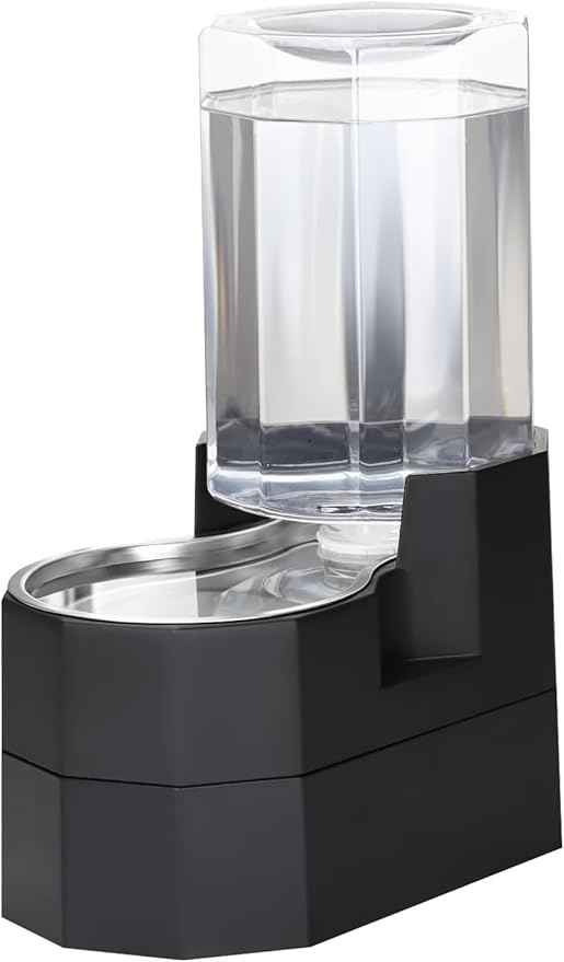 Sfozstra Large Dog Water Dispenser: 7L Raised Gravity Gray Automatic Stainless Steel Waterer - 100% BPA Free - Pet Feeder for Senior Dogs with Joint Pain in Bedroom Garden