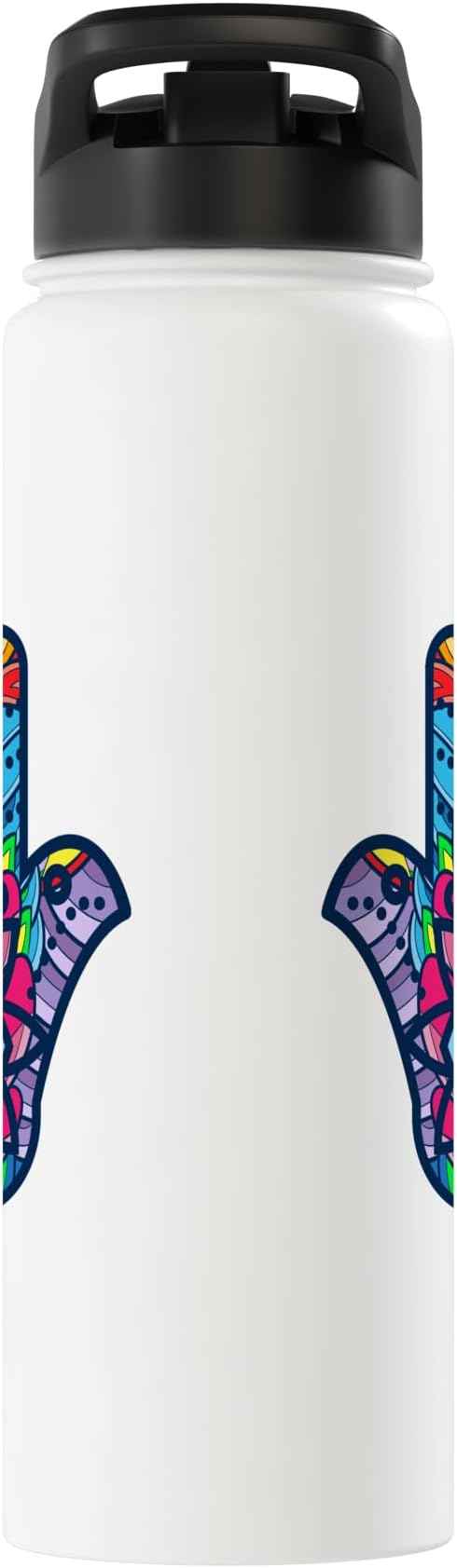 Colorful Nazar Amulet Hamsa Symbol Blue Evil Eye Ornament Stainless Steel Insulated Water Bottle