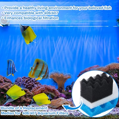 6 Pcs Aquarium Filters Bio Sponge Sets Compatible with Fluval 406 (6 Count)