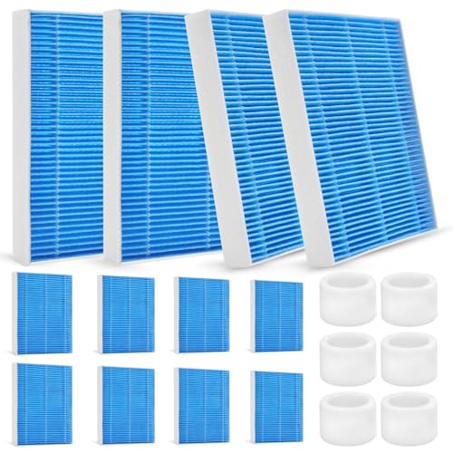 12pcs Wick Replacement Filter and 6pcsTop Fill Humidifier Replacement Filters Compatible with Superior 6000S Smart Evaporative Humidifier (18 Count)