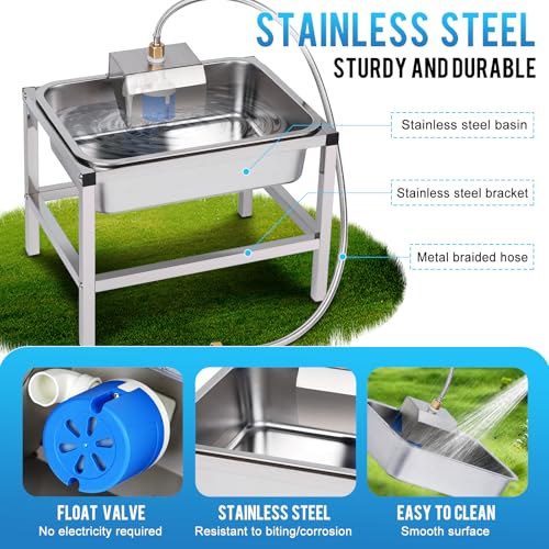 3Gal Automatic Dog Water Bowl Dispenser for Large Dogs Outdoor