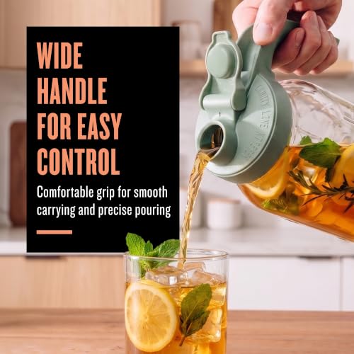 64 oz Mason Jar Glass Pitcher With Lid