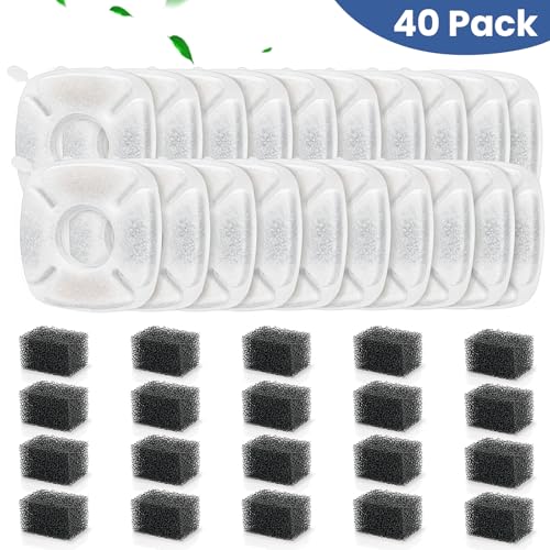 40 Pack Cat Water Fountain Carbon Filters (40 Count)