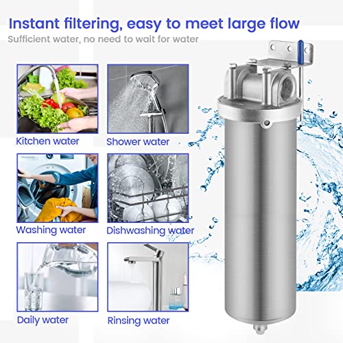 NSF ANSI 42 Certification 304Stainless Steel Filter Housing for 10"Filter Cartridge