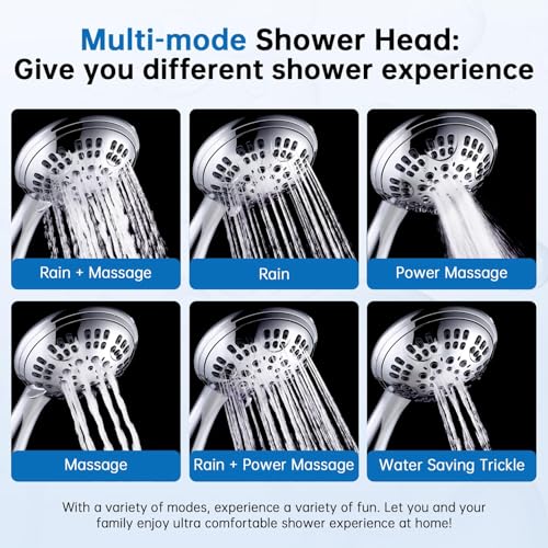 Shower Head with Metal Shower Holder and Long Hose