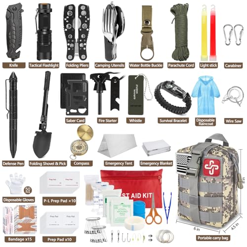 238Pcs Emergency Survival Kit and First Aid Kit