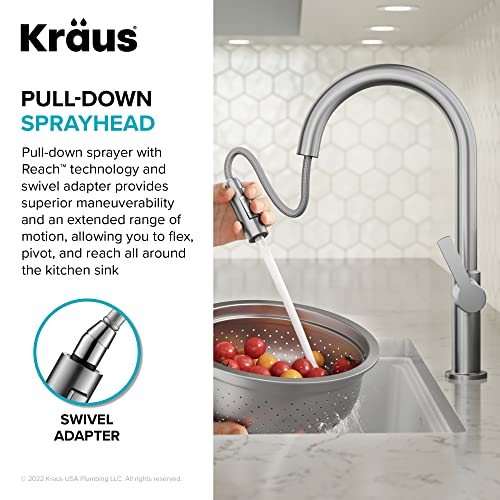 Chrome Single Handle Pull Down Kitchen Faucet KPF