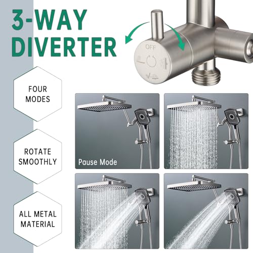 13 Inch Rain Shower Head with Handheld Combo