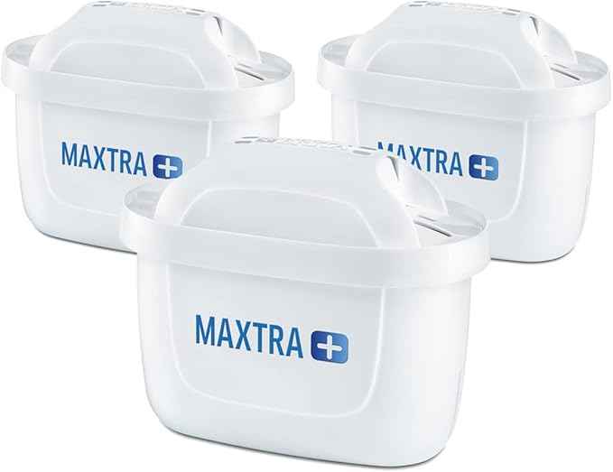 BRITA MAXTRA + Replacement Water Filter Cartridges, Compatible with all BRITA Jugs - Reduce Chlorine, Limescale and Impurities for Great Taste - Pack of 3