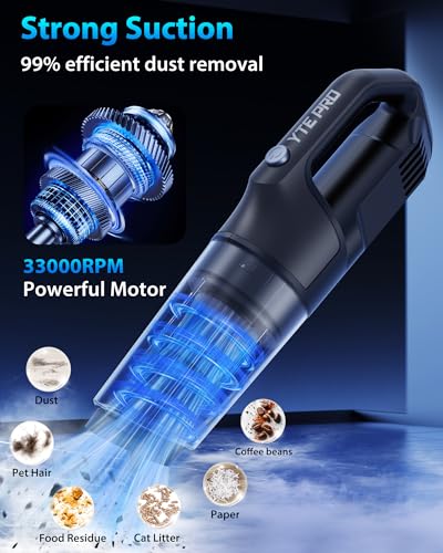 Handheld Vacuum Cordless 1.1 Pounds Car Vac 10000PA Hand Held Vacuums 4