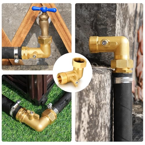 Garden Hose Angle Valve 90 Degree Brass Extender Solid 3