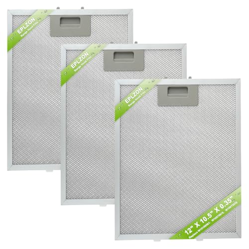 W10169961A Range Hood Filter Replacement 5 Layer Aluminum Mesh Hood Grease Filter Fit for Whirlpool (3 Count)