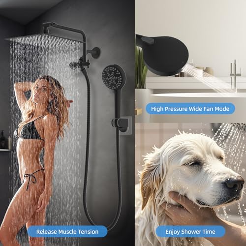 8" Metal Rainfall Shower Head with 10