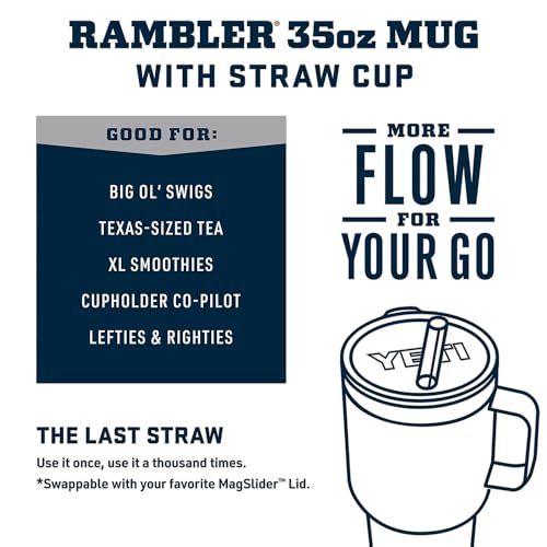 Rambler 35 oz Tumbler with Handle and Straw Lid
