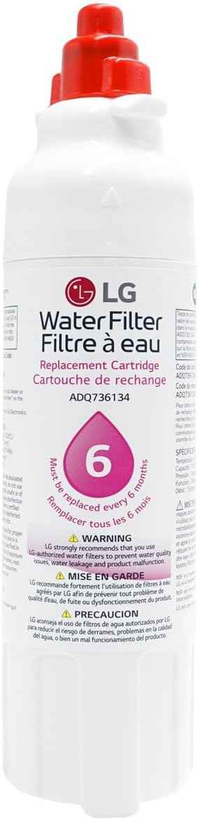 LG LT800P- 6 Month / 200 Gallon Capacity Replacement Refrigerator Water Filter (NSF42 and NSF53) ADQ73613401, ADQ73613408, or ADQ75795104, White