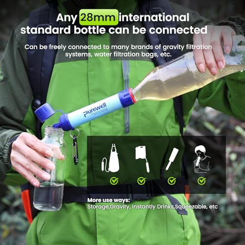 Outdoor Water Filter Personal Water Filtration Straw Emergency Survival Gear Water Purifier for Camping Hiking Climbing Backpacking