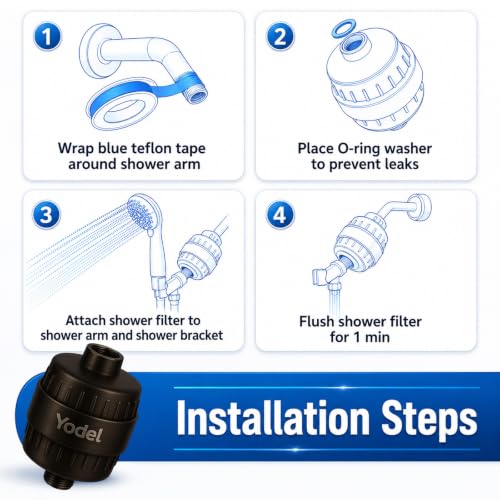 Shower Filter with 6 Replacement Cartridges (6 Count)