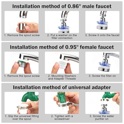 3 Pack Sink Water Filter Faucet (3 Count)