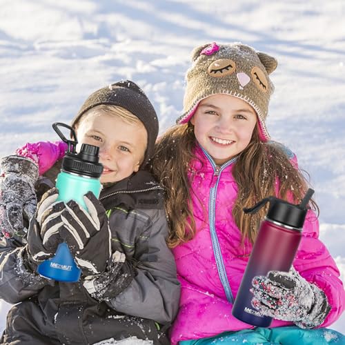 18oz Sports Insulated Water Bottle for School with 2 Lids