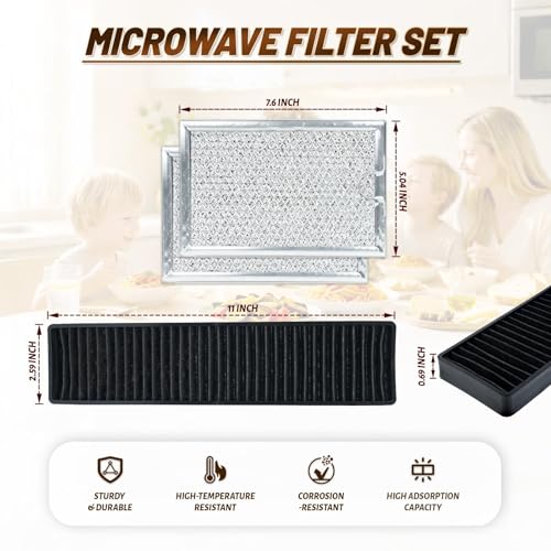 2 JVM6175DK5WW Microwave Grease Filter & 1 WB06X10807 Carbon Filter