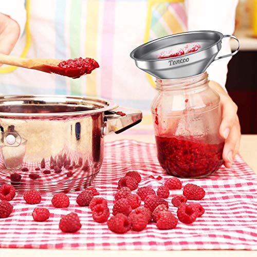 5 Inch Premium Stainless Steel Funnel with 200 Mesh Food Strainer