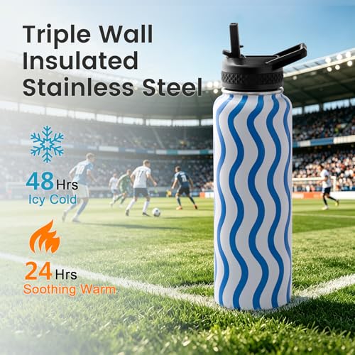 40 oz Insulated Water Bottle with Straw