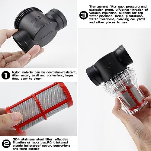 Garden Pond 1 inch Mesh Strainer Water Pump Filter Thread Inline Filter Strainer High Pipeline Filter for RV