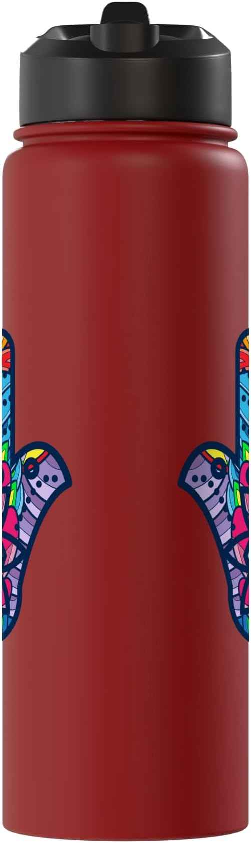 Colorful Nazar Amulet Hamsa Symbol Blue Evil Eye Ornament Stainless Steel Insulated Water Bottle