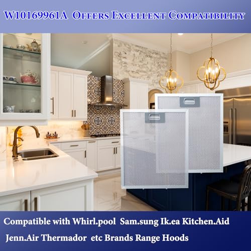 Upgraded W10169961A Range Hood Filter Fit for whirl (2 Count)