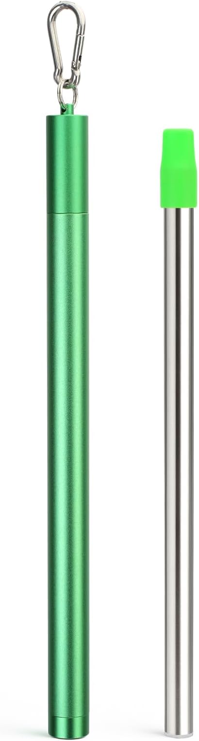 Sursip Water Filter Straw Reusable Stainless Steel Portable Outdoor Emergency Survival Gear for Camping & Hiking Travel Personal Water Purifier Filter Straw(1 Pack)