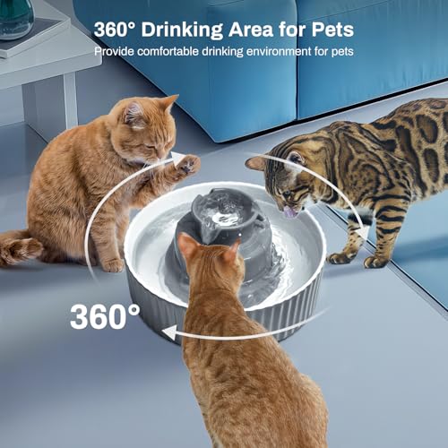 2.1L Ceramic Cat Water Fountain (70 Fl Oz)