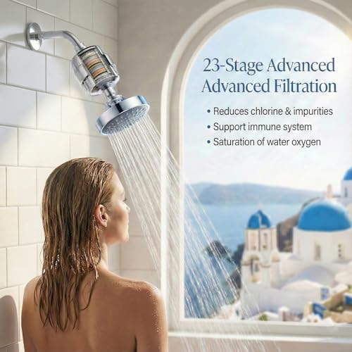 Filtered Shower Head with 2 Filter Cartridges