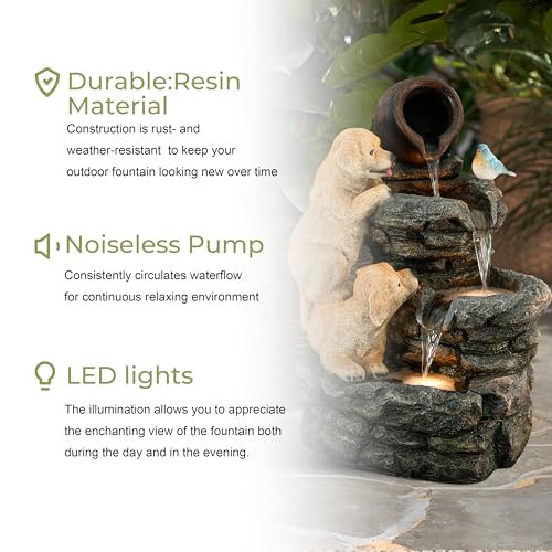LuxenHome Outdoor Water Fountain