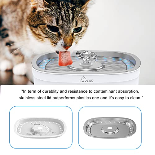 Cat Water Fountain Stainless Steel Lid with 3 Filters