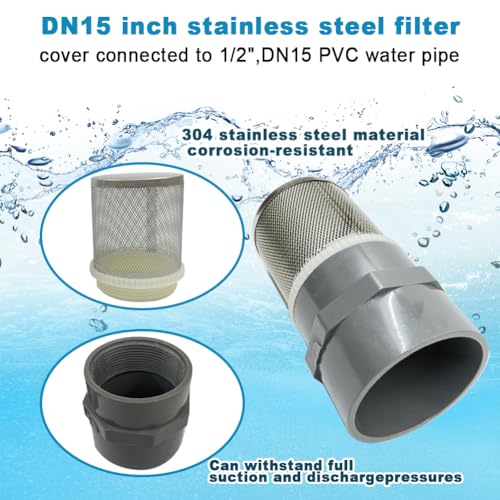 DN15 inch stainless steel filter cover connected to 1