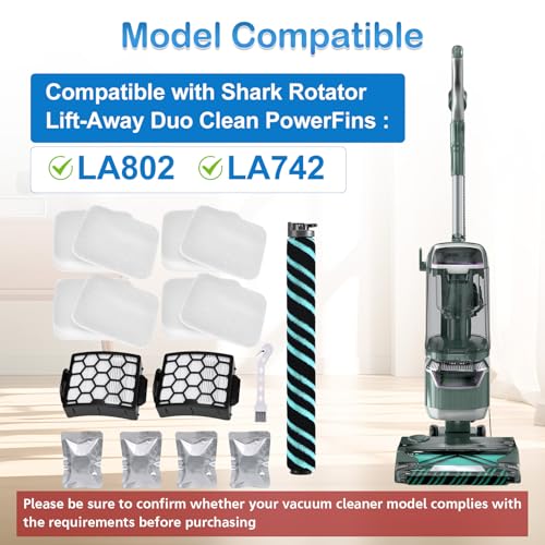 LA802 LA742 Brush Roller Filter Replacement Compatible with Shark Rotator