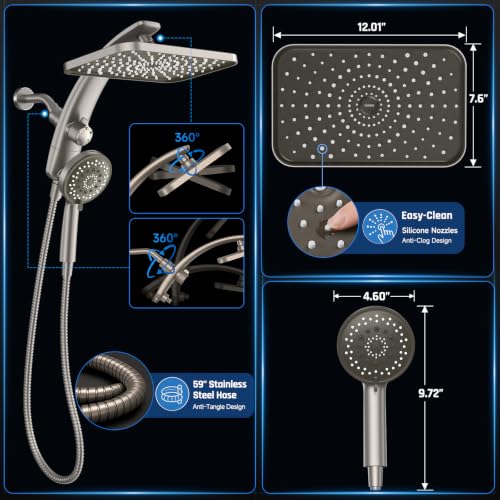 12" Rain Shower Head with Handheld