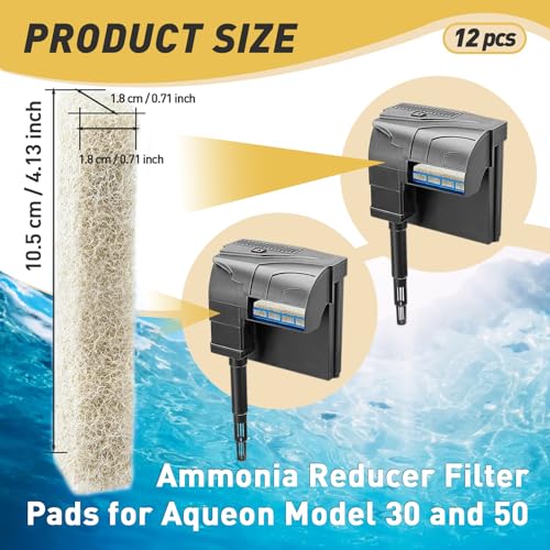 12 Count Ammonia Reducer Filter Pads for Aqueon