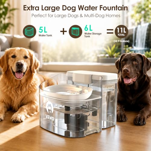 11L 372oz Large Dog Water Fountain