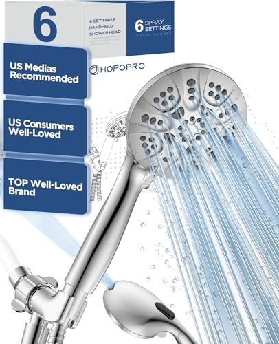 6 Mode High Pressure Handheld Shower Head with Power Wash