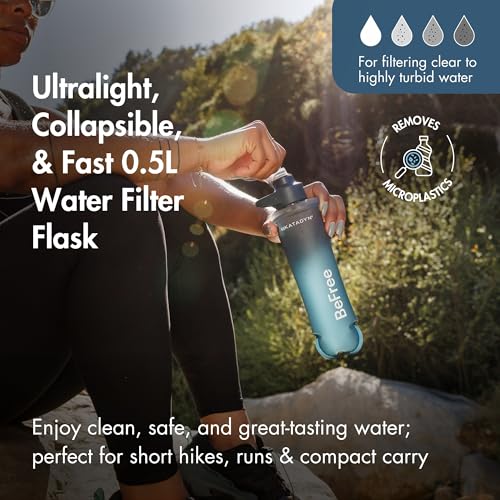 BeFree AC 2 Stage Collapsible Filter Travel Water Bottle 0.5L