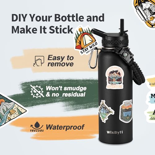 40 oz Insulated Water Bottle with Straw