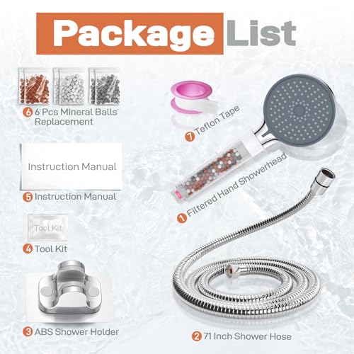 Filtered Handheld Showerhead with Shower Holder Set